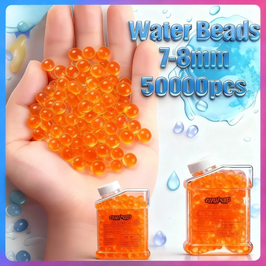 [Local delivery] Children's orange hydrogel balls, orange bottled hydrogel particles, water balls for children, 7-8mm, 100,000 pieces