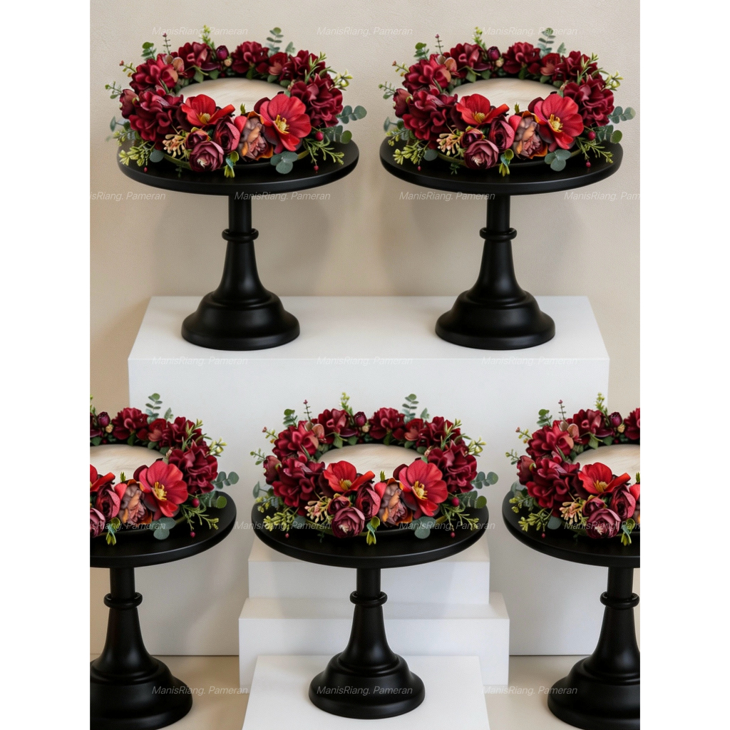 Ready stock, Dulang hantaran, Metal cake stand, Dessert tray, Rak Paparan, Wedding deco, Birthday party deco, Display rack, Dessert Table Decoration Set