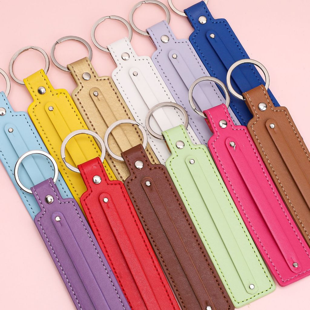 1Pcs PU French Leather Charm Keychain Car Keychain Backpack Charm Buckle DIY Handmade Accessories