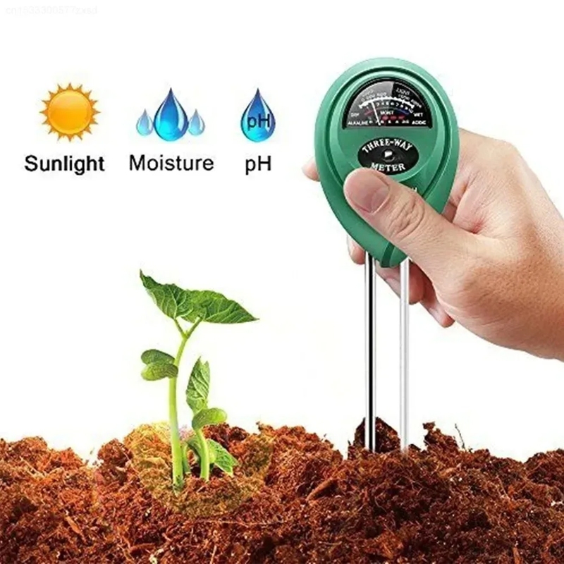 3-in-1 Soil PH Meter, Sunlight PH Tester, Garden Flowers Soil Moisture Sensor Meter, Plant Acidity Humidity PH Monitor Detector 3 dalam 1 Meter pH Tanah, Pendeteksi Cahaya Matahari, Pengukur Kelembapan Tanah untuk Kebun dan Bunga, Alat Pemantau Keasaman