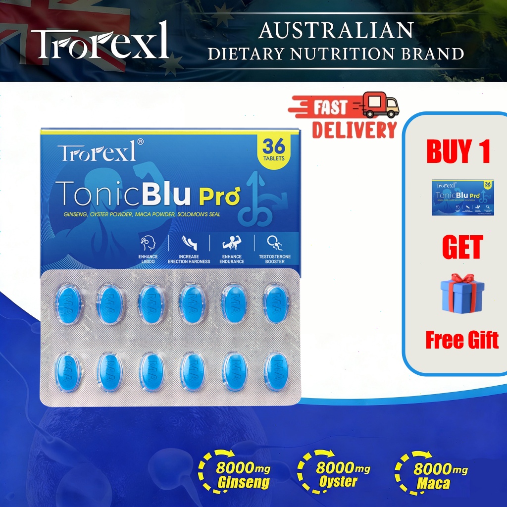 【Hot+Free gifts】Trorexl Strong Energy Tablets Rich in Natural Ginseng Oyster Halal Newly Upgraded Formula