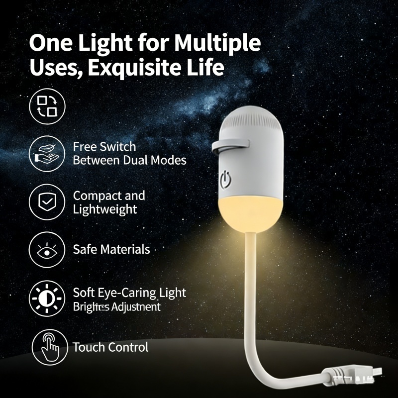2-in-1 Mini Galaxy Star Projector Night Light – Starry Sky Ambient Lamp for Bedroom Sleep & Decoration