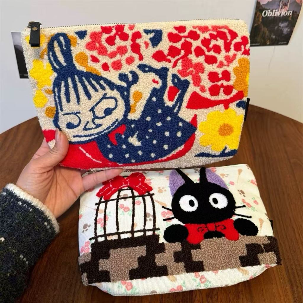 ❤️Cosmetic Bag❤️Moomin Yamei Witch's Delivery Service Cute Plush Embroidery Large Capacity Cosmetic Bag
