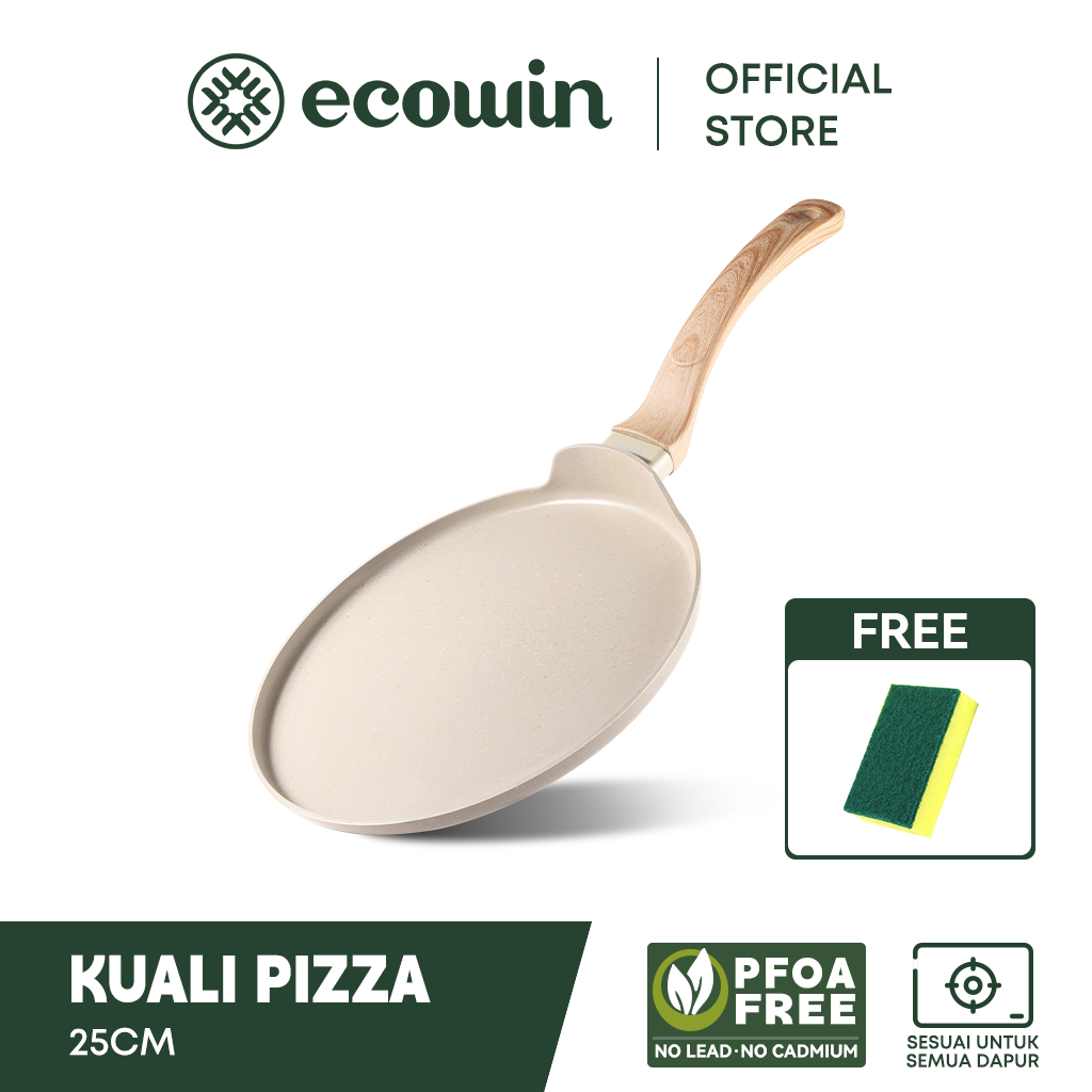 Ecowin Non Stick Crepe Pan Kuali leper Roti Jala Pancake Pan Frying Pan 25CM  PFOA & PTFE Free Suitable For All Stoves