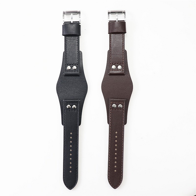 22mm Rivet Genuine Leather Watch Strap For Fossil CH2564 CH2565 CH2891 CH3051 CH2890 Men Black Tray Watchband Wristband Bracelet
