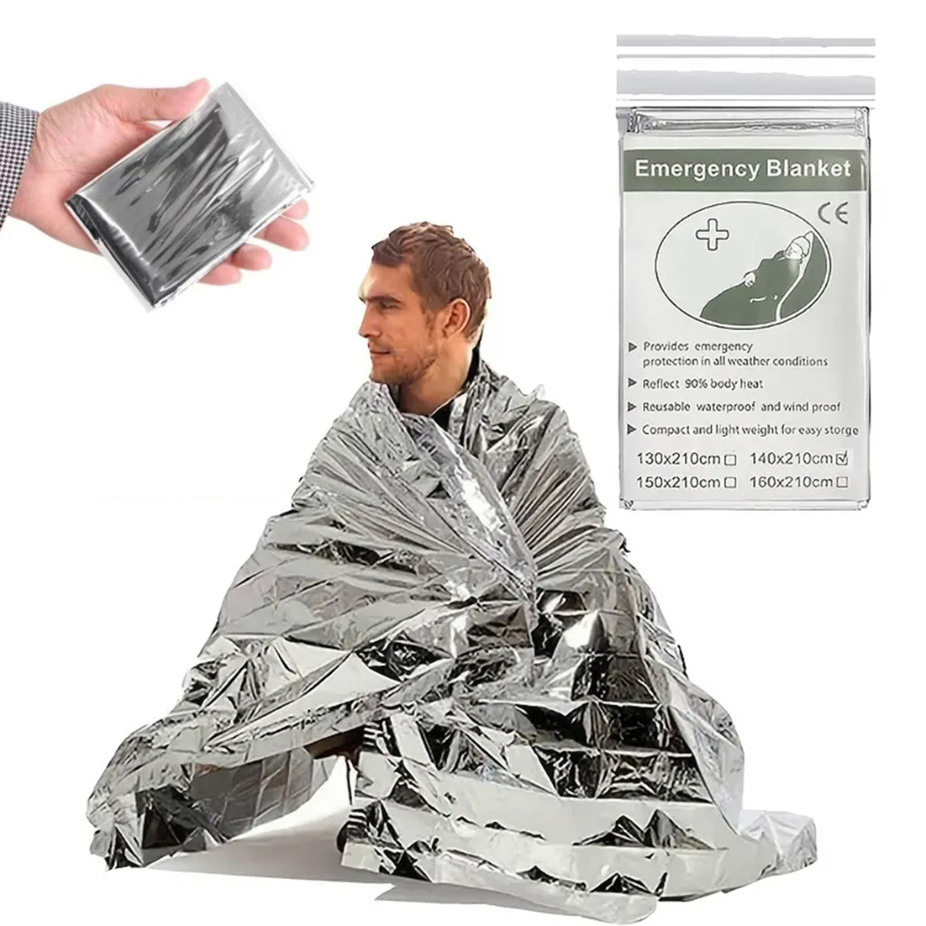 1-3PCS Emergency Blanket Outdoor Survival First Aid Kit Windproof Insulation Lifesaving PET Foil Thermal Military Rescue Blanket
