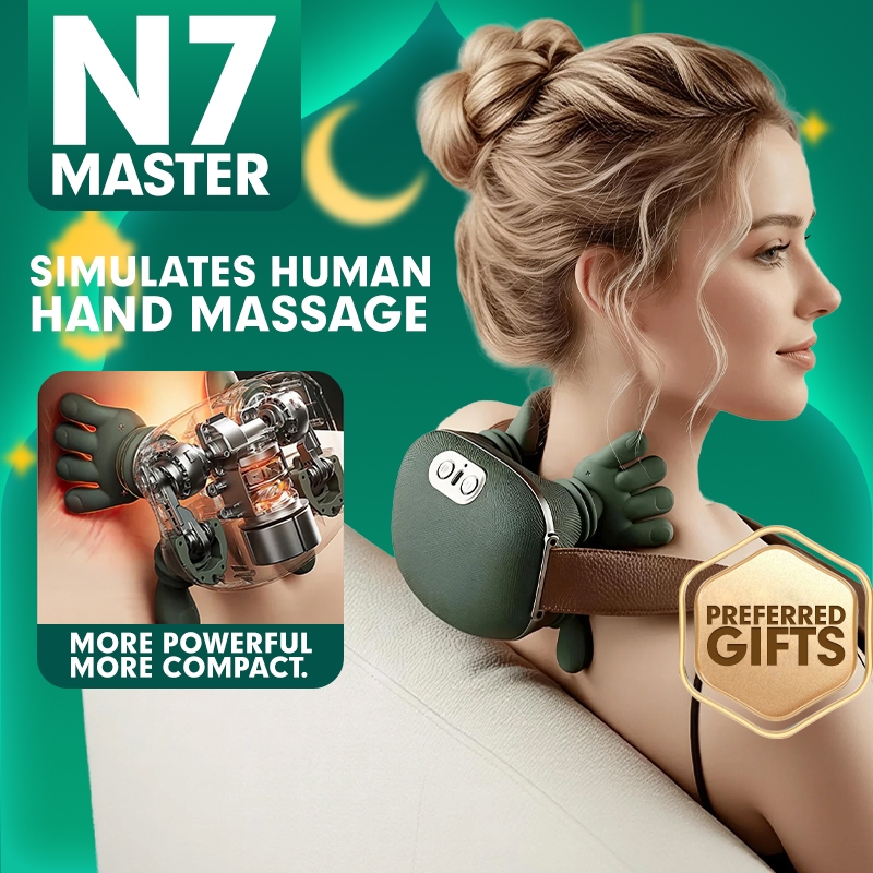 【Local Ship】N7 Master Hand Shoulder and Neck Massager Cervical Spine Massager Trapezius Neck Massager Hot Compress Electric Cervical