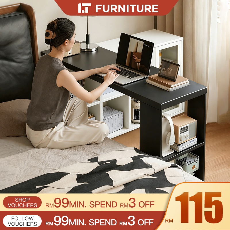 Office Table Computer Table Meja Pejabat Bedside Study Table Meja Belajar with Bookshelf L Shape Table with Side Cabinet Corner Desk Meja Komputer