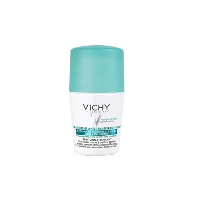 for vichy - 48hr anti-perspirant roll-on - no white marks & yellow stains (for sensitive skin) 50ml/1.69oz