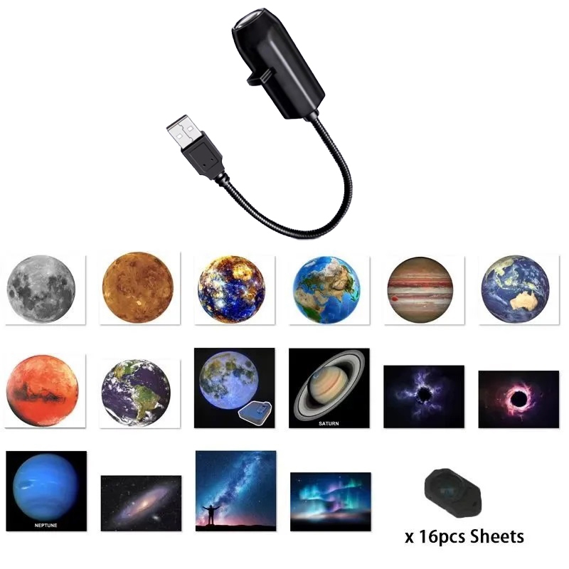 USB Ceiling Moon Projection Atmosphere Light Starry Sky Lamp Night Light Romantic Bedroom Decoration Galaxy Projector