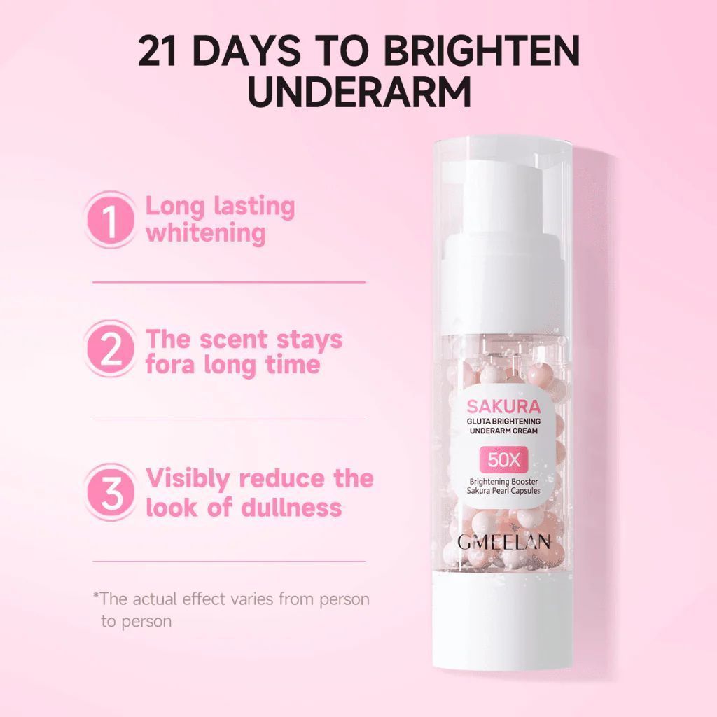 GMEELAN Sakura Gluta Brightening Underarm Cream Armpit Whitening Lotion Moisturizing Brightening Body Care Skincare 30g