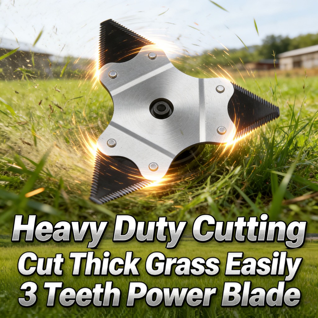 10 Inch 3 Teeth Brush Cutter Blade Manganese Steel Mata Mesin Rumput Heavy Duty Potong Rumput Tebal