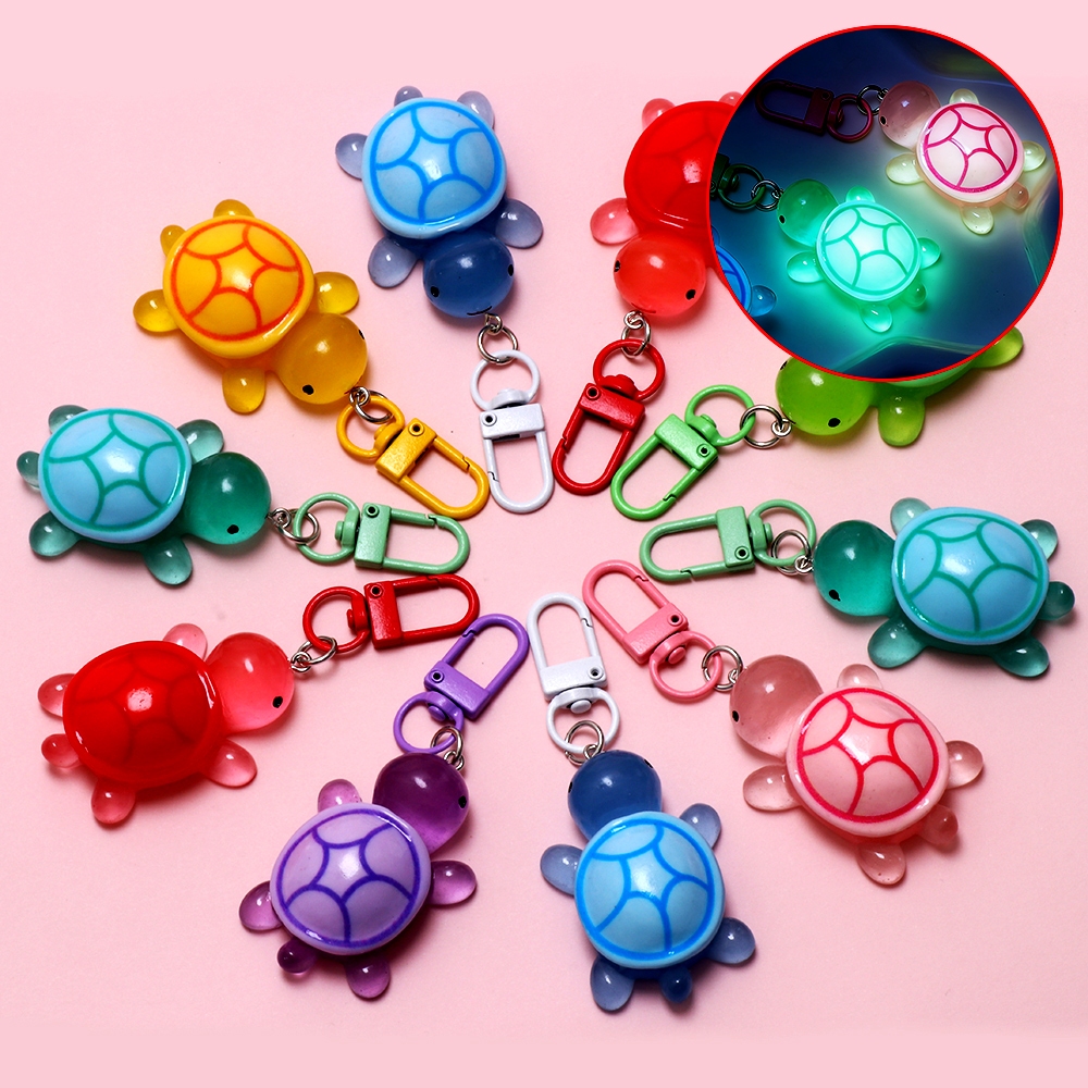 1pcs Luminous colored turtle keychain ins best friend couple gift backpack pendant