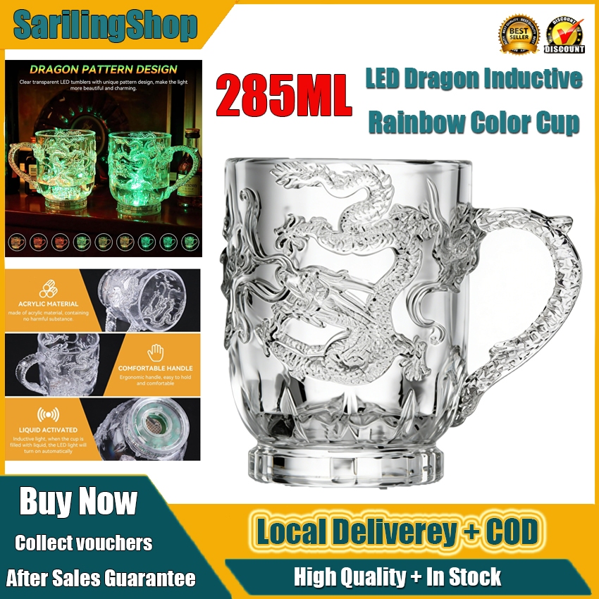 ⭐️Local Stock⭐️ LED Inductive Color Changing Mug With Dragon Design, Rainbow Magic Cup For Hot & Cold Drinks, Temperature Sensitive Novelty Gift