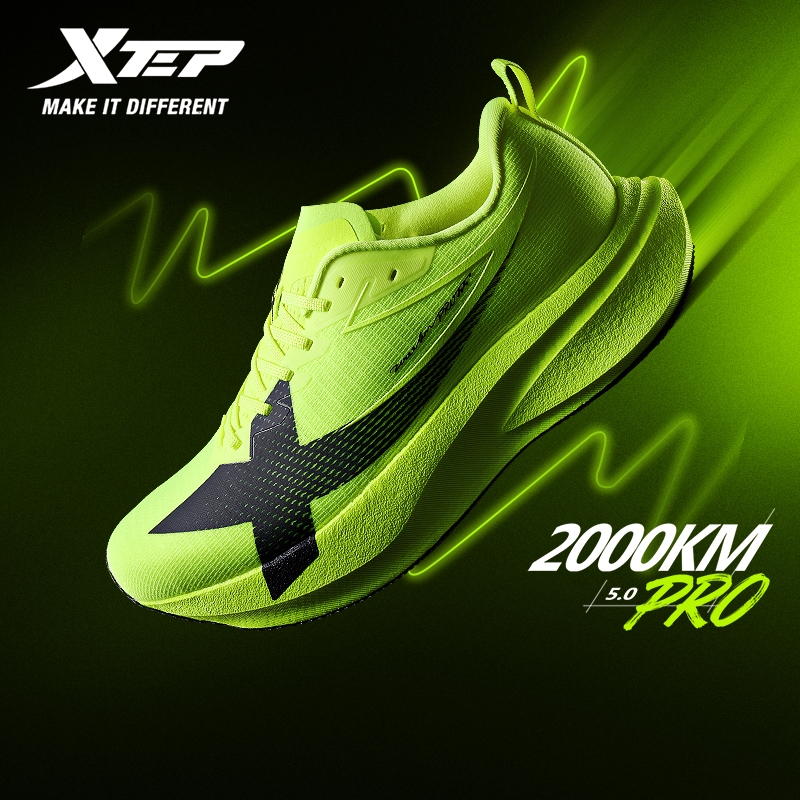 XTEP 2000KM 5.0 Pro Sepatu Lari Lelaki Perempuan, Tanpa Papan, Padat Hentaman