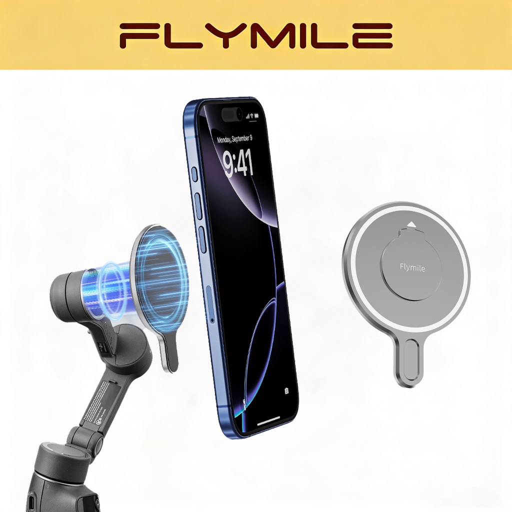 Flymile Magnetic Phone Mount For DJI Osmo Mobile 7P 6 Smartphone Gimbal,Magnetic Adapter Ring