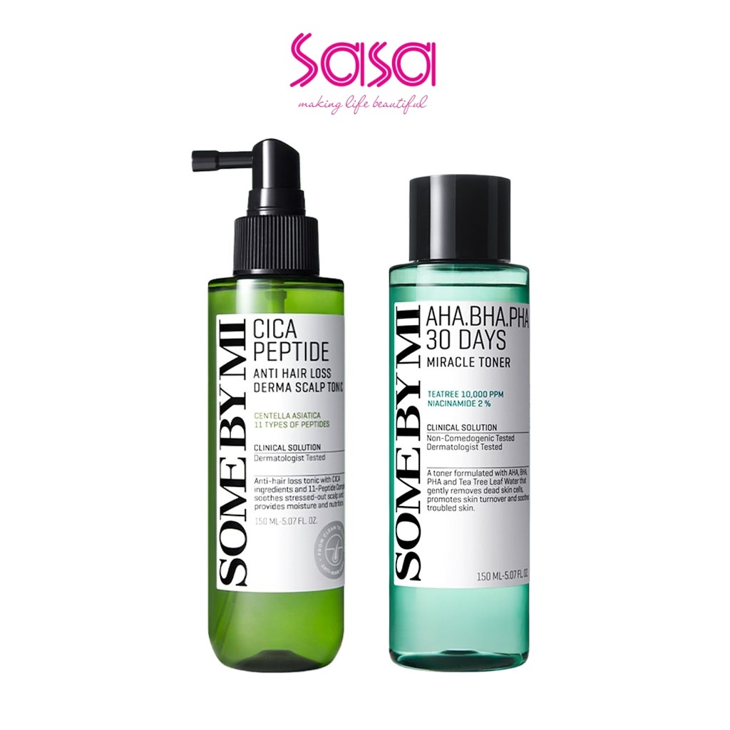 SOME BY MI Cica Peptide Anti Hair Loss Scalp Tonic 150ml + AHA-BHA-PHA 30days SOME BY MI Miracle Toner 150ml