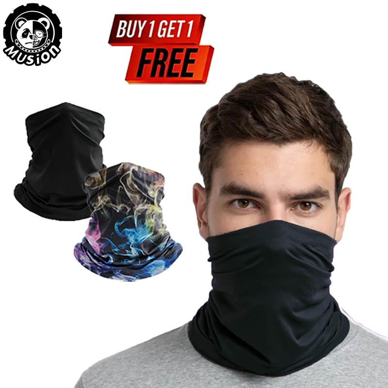 Musion Buy 1 Get 1 Free Neck Gaiter Breathable Windproof Face Mask for Motorcycle Cycling Hiking Multifunctional Head Scarf Bandana for Men Women