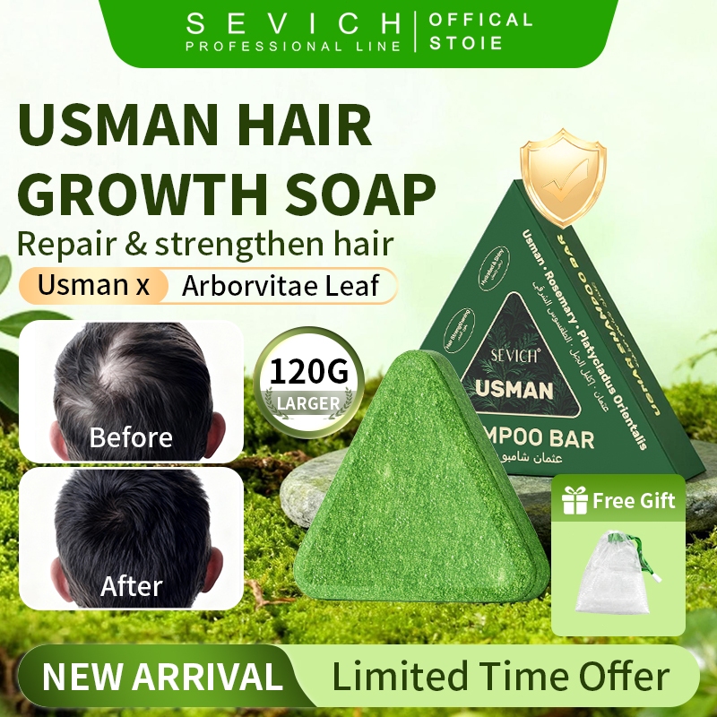 SEVICH Usman Hair Growth Soap 120g Plant-Based Natural Hair Shampoo Bar Organic For Hair Scalp Care