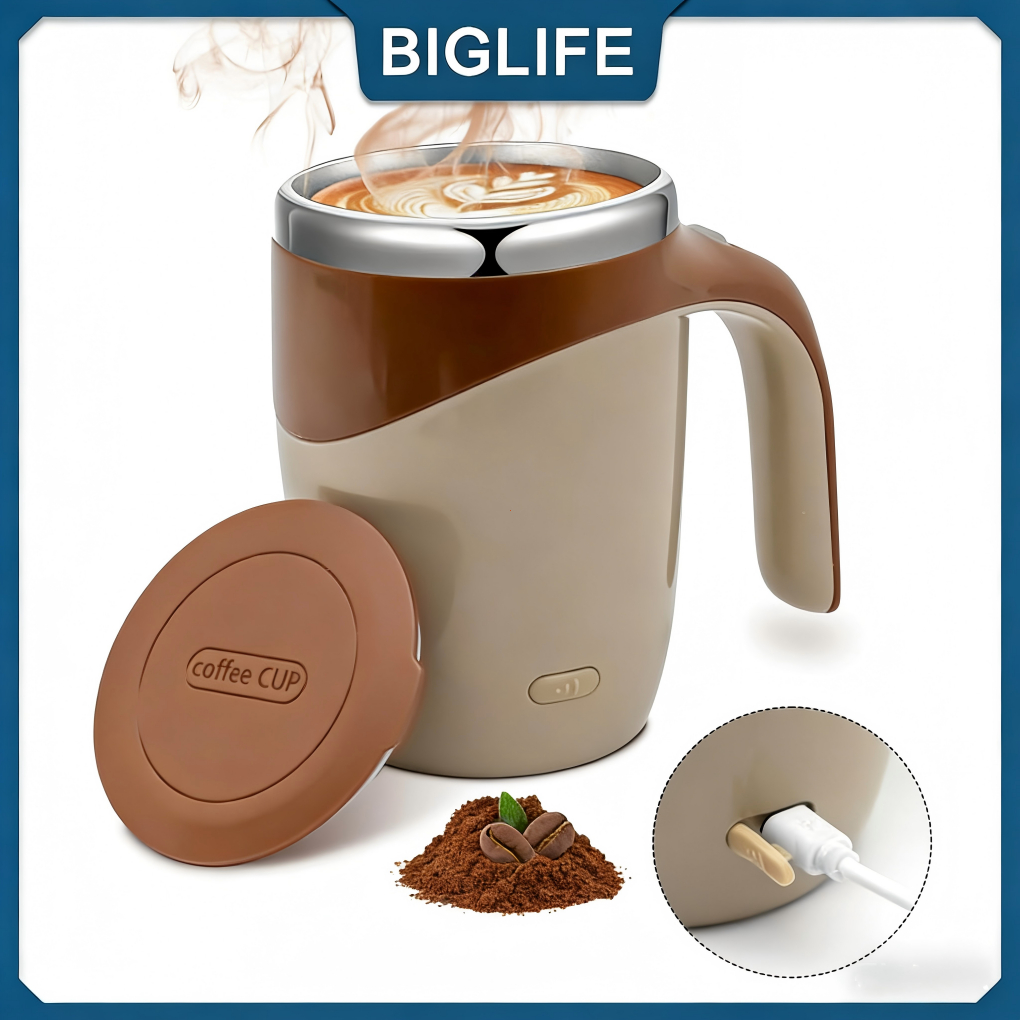 Self Stirring Coffee Mug, Rechargeable Automatic Stirring Mixing Mug, Electric Funny Self Mixing Cup, Stainless Steel Travel Coffee Cup for Office, Home, Kitchen