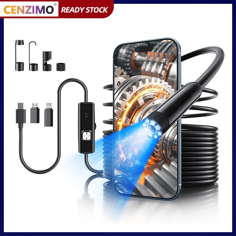 CENZIMO Endoscope Inspection Camera HD Inspection Camera with 6/8 Adjustable LEDs for car maintenance to see carbon deposits in cylinders Automotive Engine