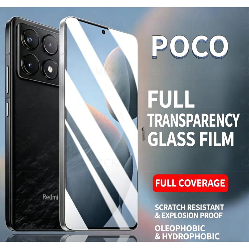 【1/3Pack】Tempered Glass Screen Protector for POCO F7 F6PRO F5 F5PRO F4 F3 X7PRO X6PRO X5PRO X4PRO M6PRO M5S HD Clear Anti-Scratch Full Coverage No Black Edge Easy Installation Kit