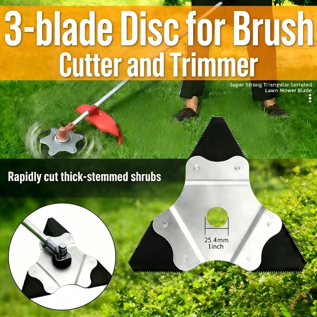 5PCS/10PCS 10 Inch 3 Teeth Brush Cutter Blade Manganese Steel Mata Mesin Rumput Heavy Duty Potong Rumput Tebal