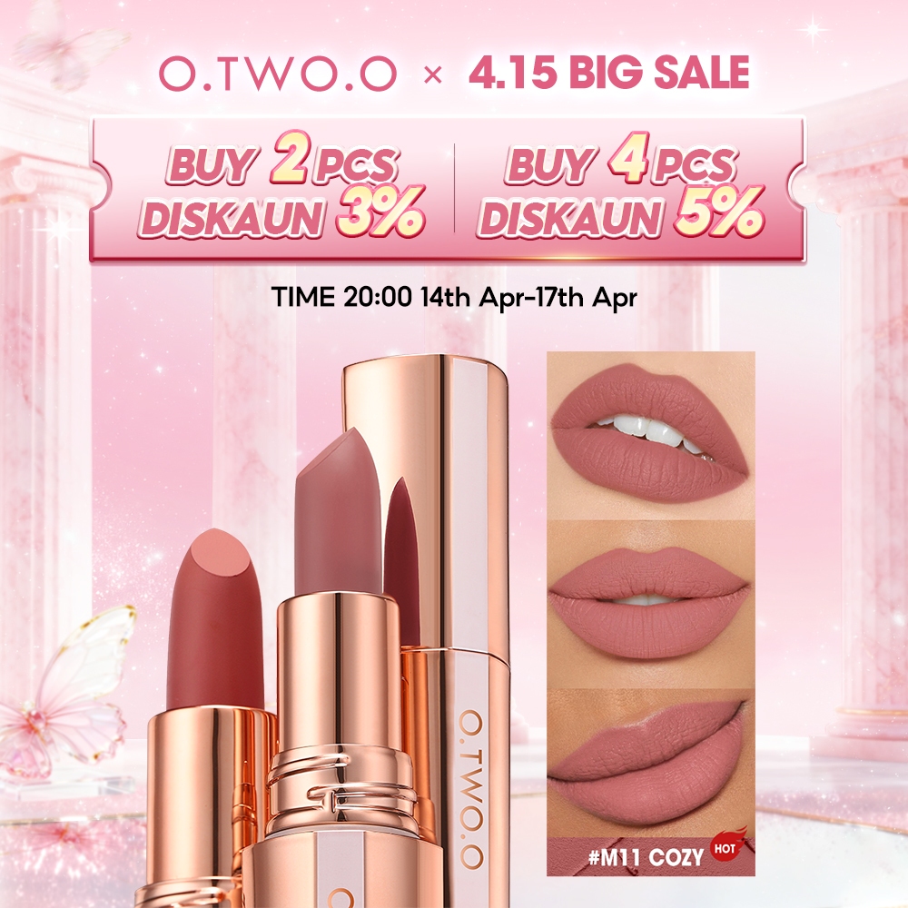 O.TWO.O Lipstick Matte Waterproof Gincu Kalis Air 11 Warna