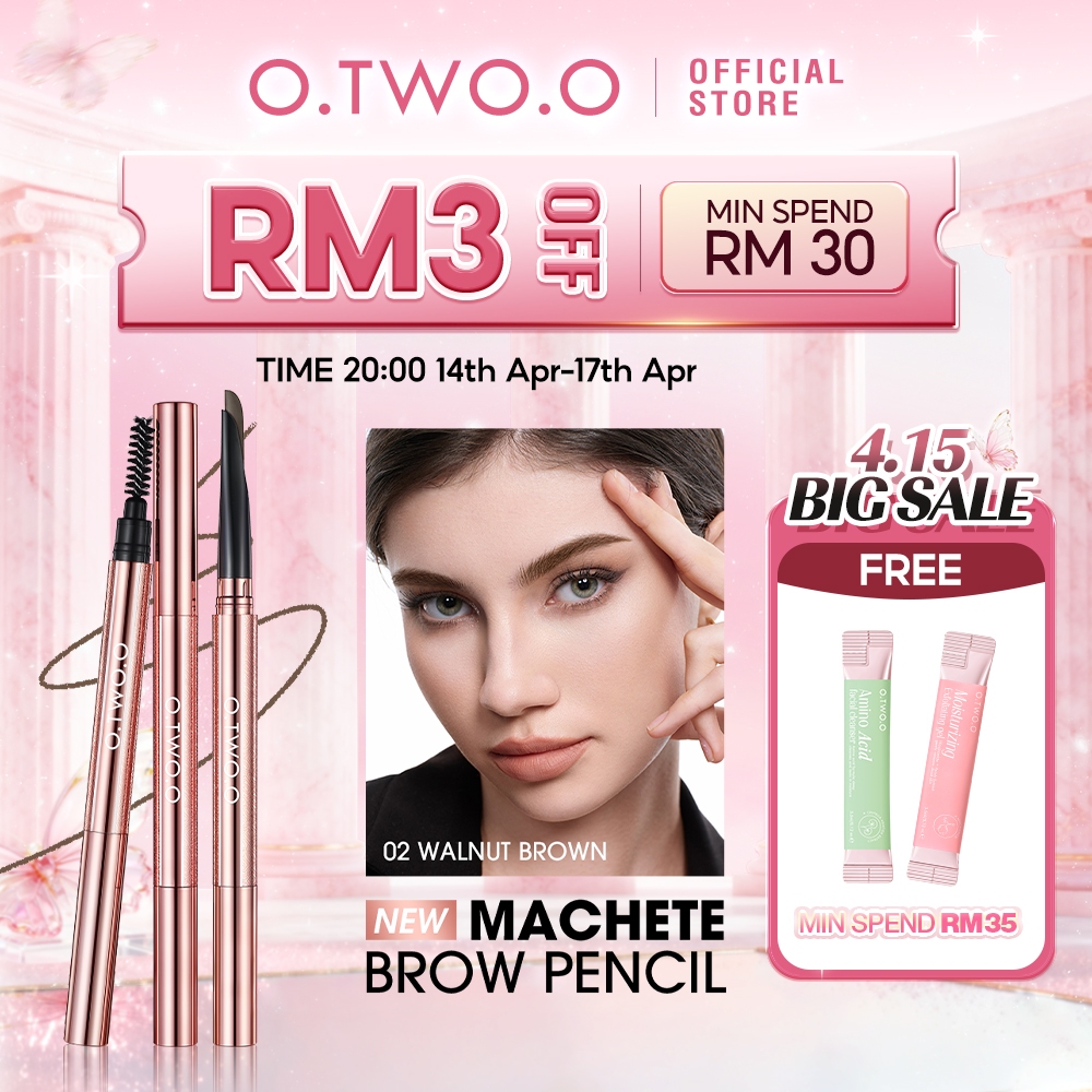 O.TWO.O Eyebrow Pencil with Brow Brush | 2-In-1 | Waterproof | Long Lasting | 4 Colours