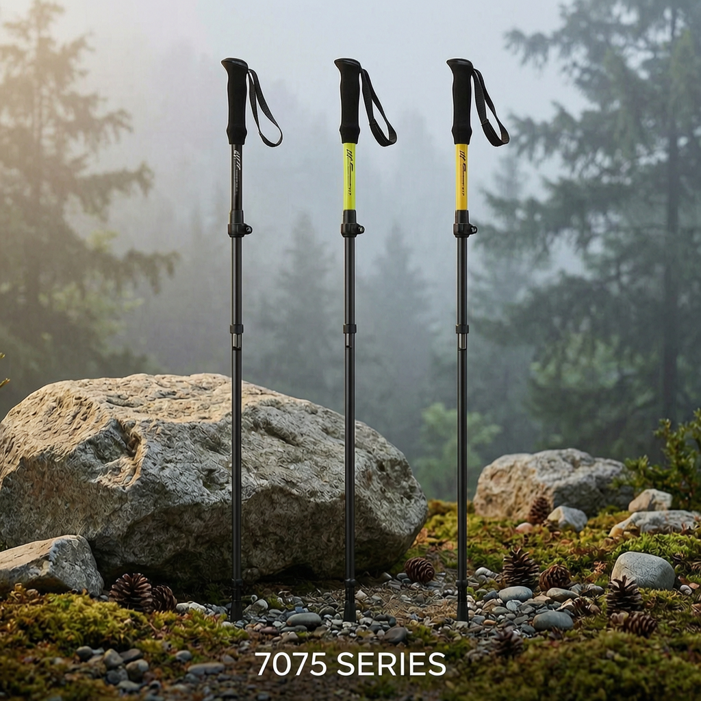 7075 Aluminum Trekking Pole – 270g Ultralight – Folds to 34cm – Portable Hiking Stick for Camping Hiking Fishing – Tongkat Hiking Ringan