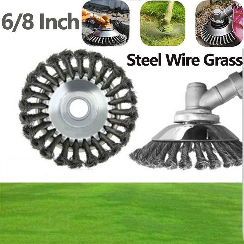 6" & 8" Stainless Steel Wire Grass Trimmer Lawn Mower Derusting Weeding Wheel Mata Mesin Potong Rumput Bersih Lumut