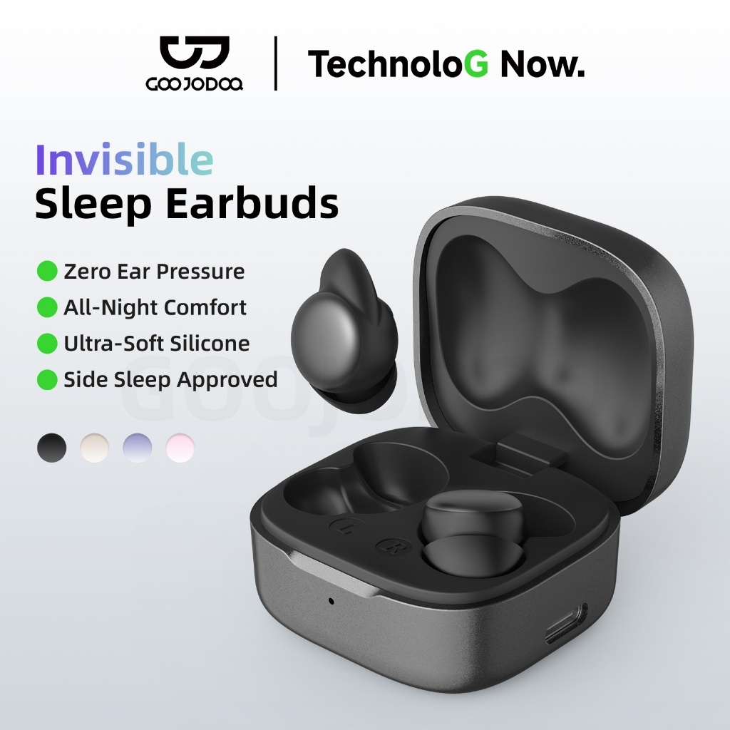 GOOJODOQ Sleep Bluetooth Earphones Ultra Light Wireless In-Ear Earbuds Premium Sleep Sound Effects
