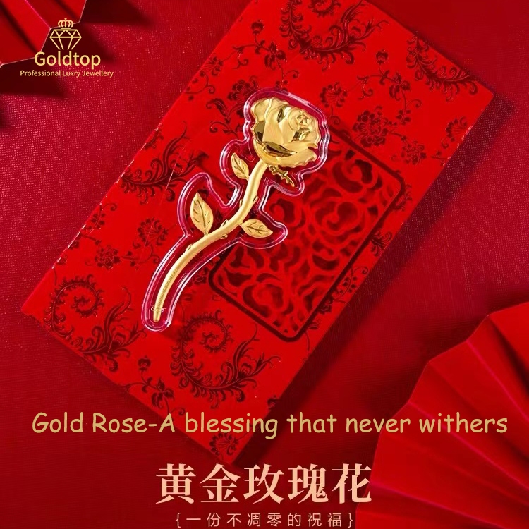 【Goldtop】Gold Rose Set Pure Gold 999/24K (0.2g) Gold Bar-The best choice for&hellip;
