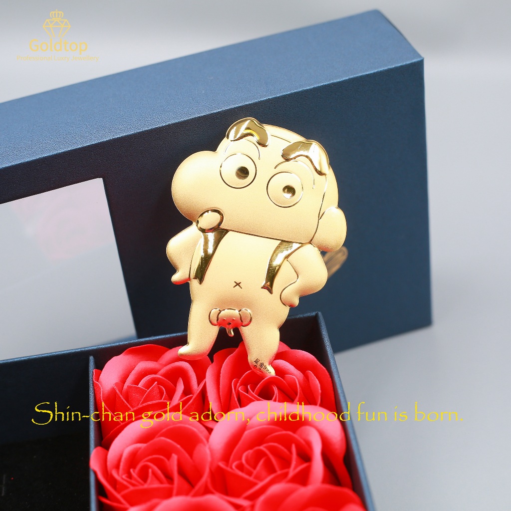 【Goldtop】Rare 999 pure Gold Crayon Shin-chan(0.3g) Keychain-Gold Ornament-Gold Bar-Revive Childhood Joy-2025 Global&hellip;