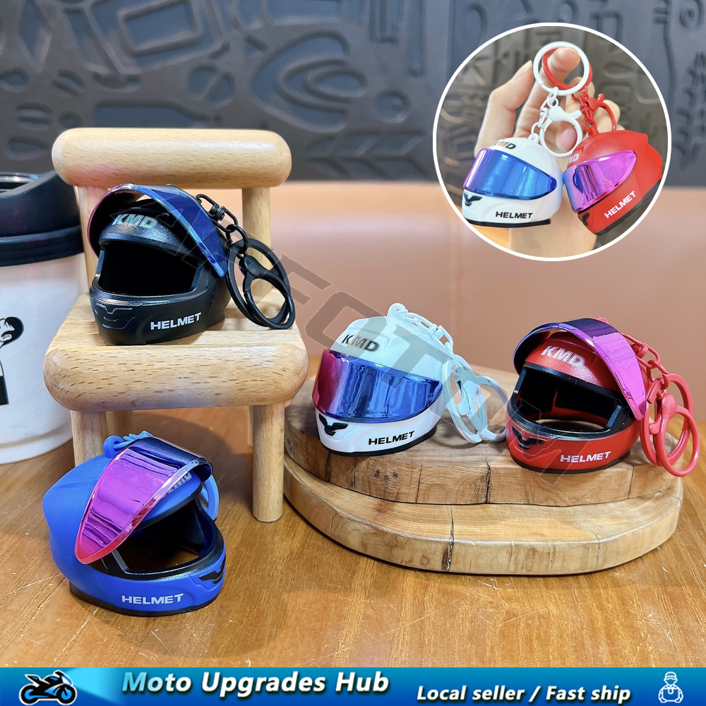 AFFOTOM Cool Colorful Helmet Keychain For Motorcycle Bags Keys