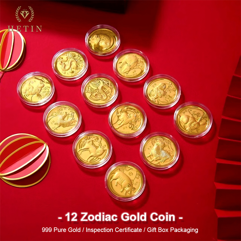 【HETIN】12 Pieces Zodiac Signs Set (1.2gram) 999/24K Pure Gold Bar