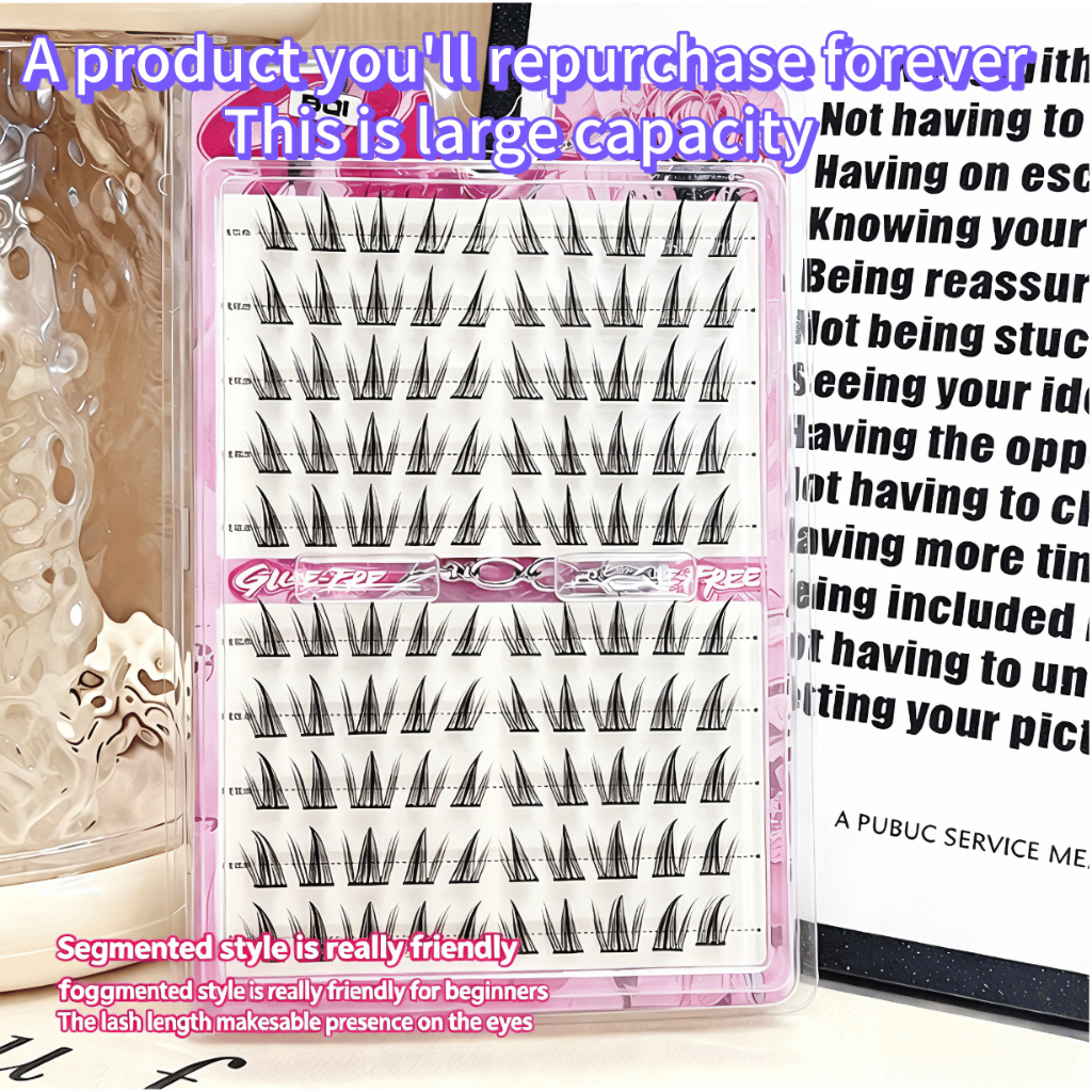 Bulu Mata Palsu Tanpa Gam TEBAL自然浓密|Style Artist|Manga|Girlgroup|Cross-Border|Suitable for Upper & Lower Lashes【Ready Stock】