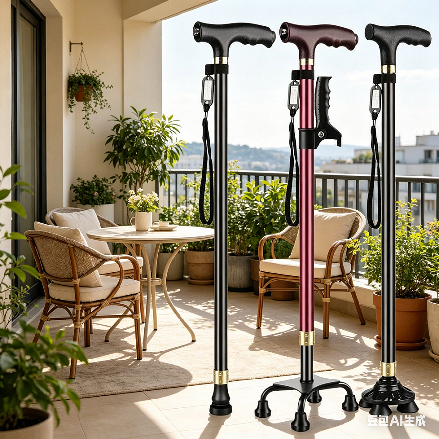 Elderly Crutches Shock-resistant Crutches Big Four-legged Cane、walking aid、walking cane、tongkat orang tua、tongkat lipat、tongkat 4 kaki、Foldable walking stick for elderly、tongkat kaki 4