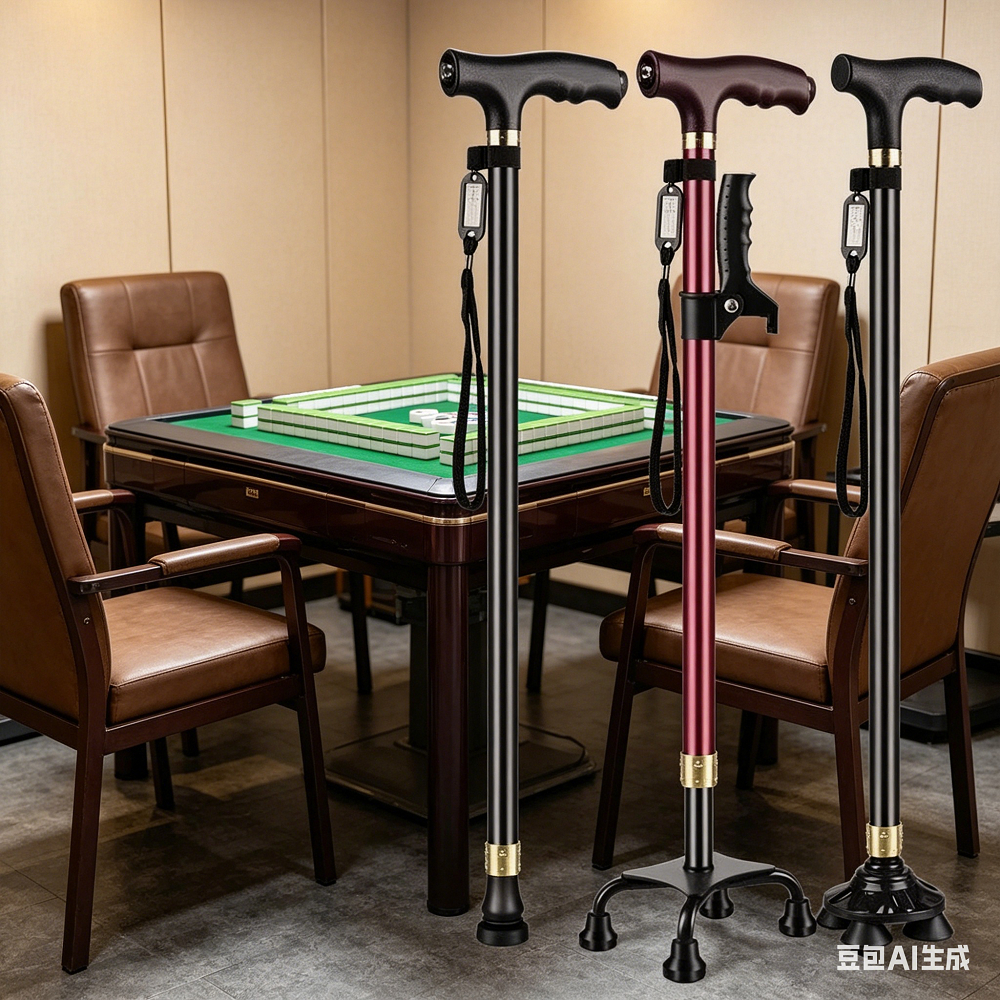 Elderly Crutches Shock-resistant Crutches Big Four-legged Cane、walking aid、walking cane、tongkat orang tua、tongkat lipat、tongkat 4 kaki、Foldable walking stick for elderly、tongkat kaki 4