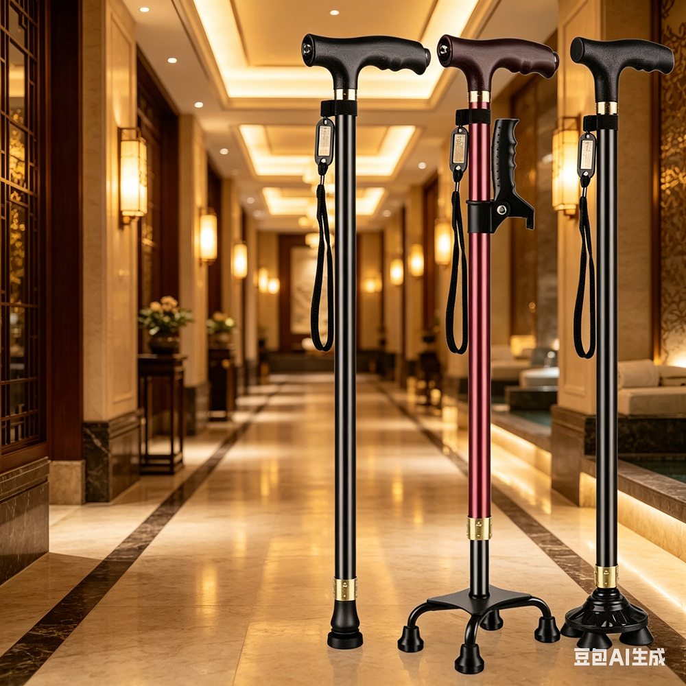 Elderly Crutches Shock-resistant Crutches Big Four-legged Cane、walking aid、walking cane、tongkat orang tua、tongkat lipat、tongkat 4 kaki、Foldable walking stick for elderly、tongkat kaki 4