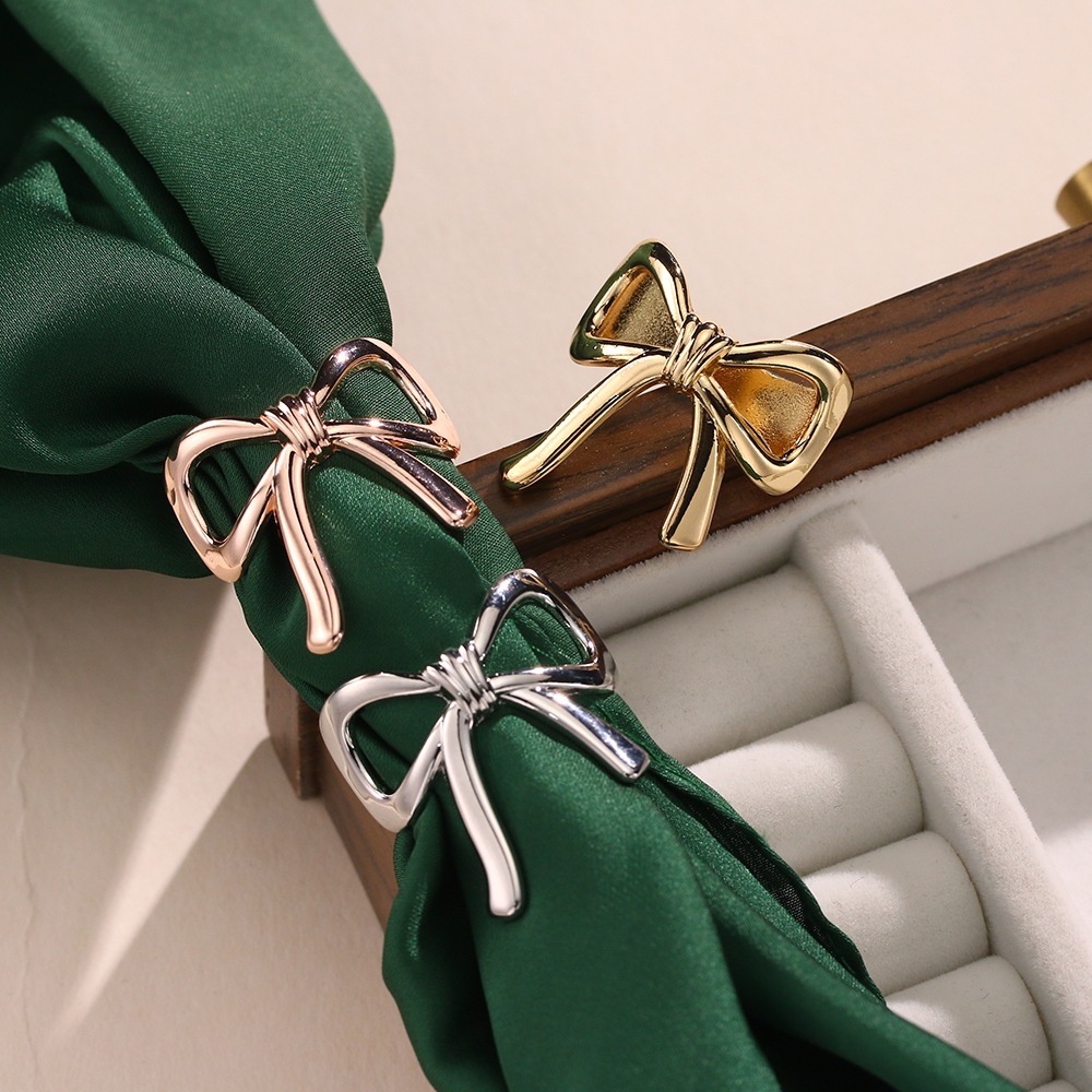 Bow Scarf Ring Clip Scarves Clasp Hijab Buckle