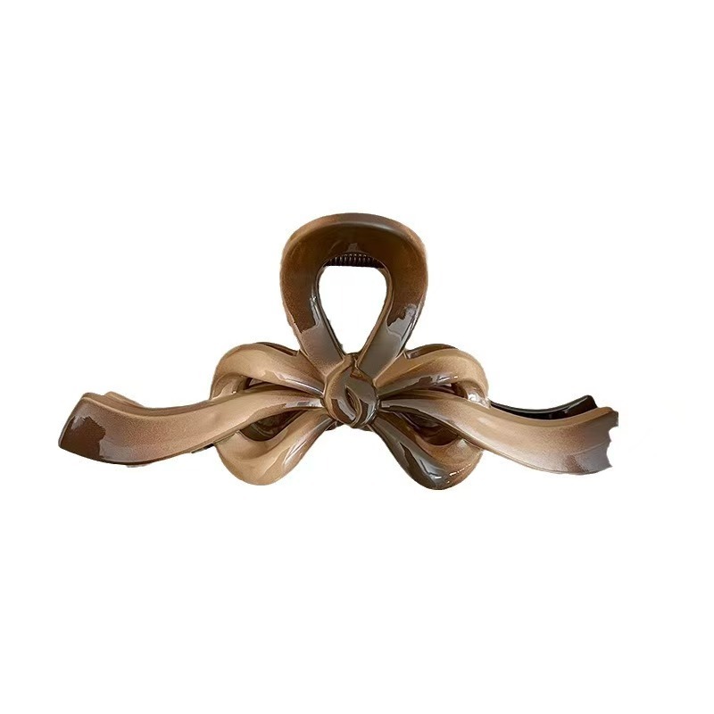 Gradient Bow Hair Claw Large Acetate Shark Clip Elegant Korean Style Hair Accessories for Women