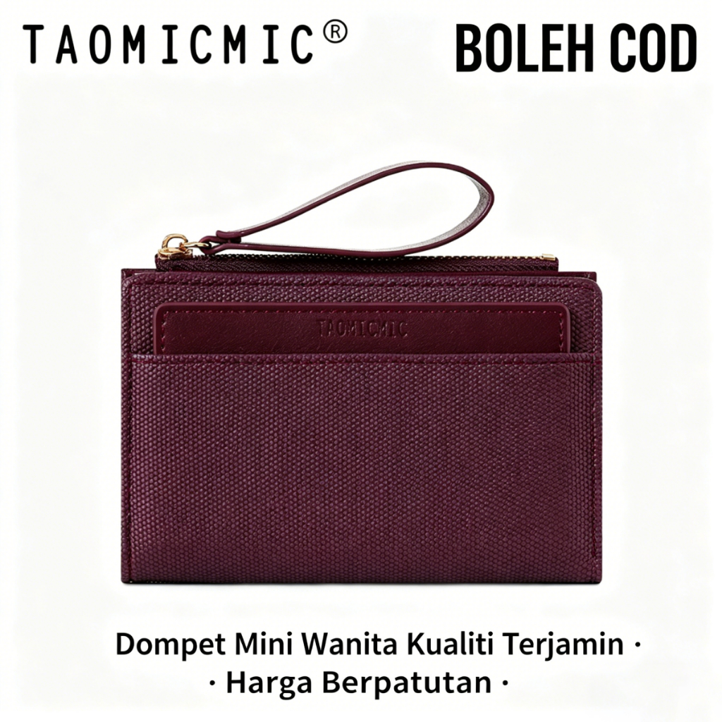 TAOMICMIC Minimalist Canvas Women's Short Wallet 13 Card Slots Pink Purple White Apricot Brown Red Coffee Blue Black Sling Wallets