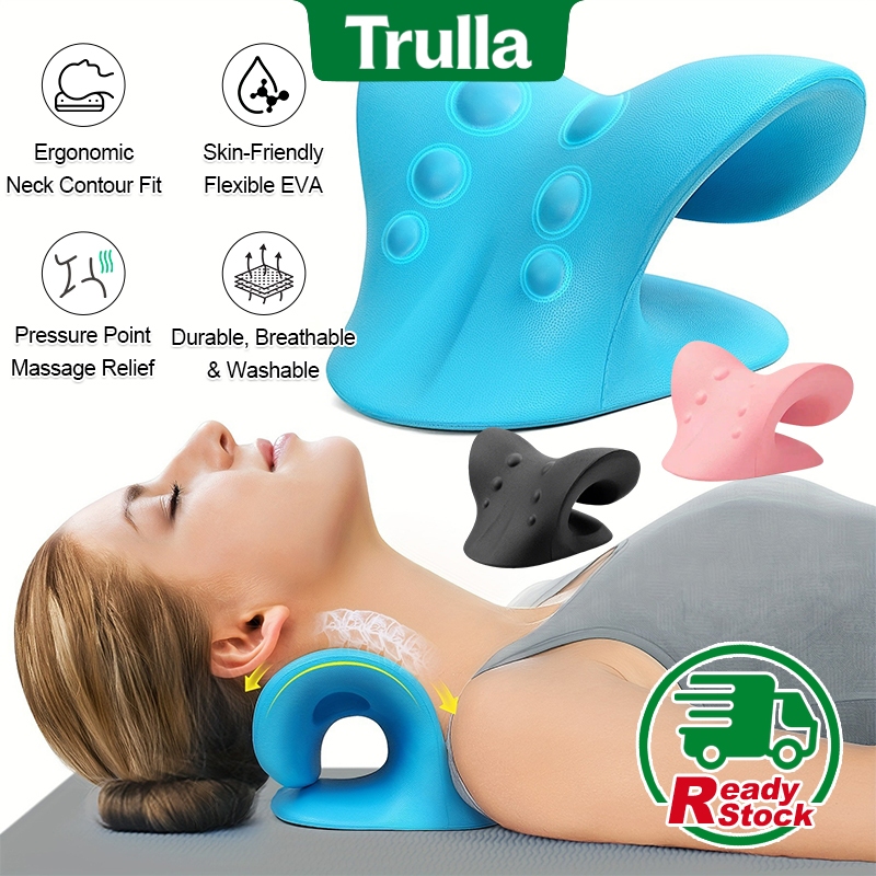[New Arrival] Neck Shoulder Stretcher Cervical Traction Device Massage Pillow for Cervical Spine Alignment Neck Pain Relief C型按摩枕