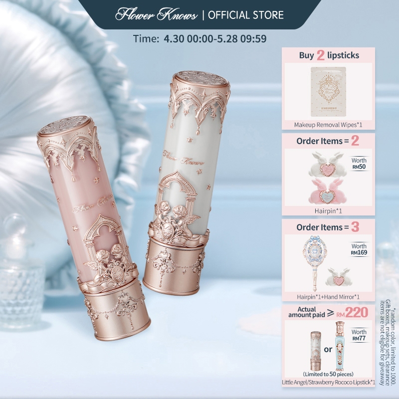 Flower Knows Little Angel Collection Warna Tahan Lama Gincu Matte Lipstick 3.5g
