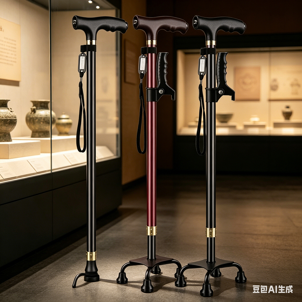 Elderly Crutches Shock-resistant Crutches Big Four-legged Cane、walking aid、walking cane、tongkat orang tua、tongkat lipat、tongkat 4 kaki、Foldable walking stick for elderly、tongkat kaki 4