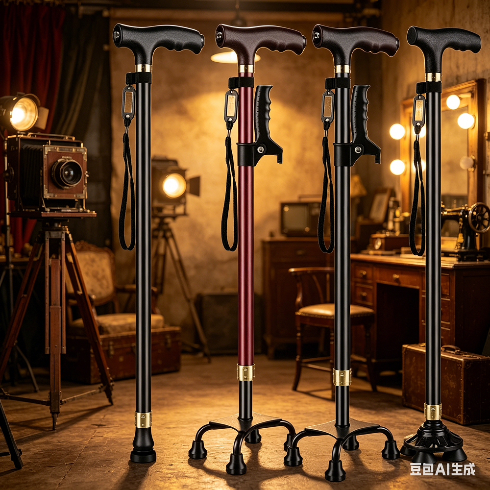 Elderly Crutches Shock-resistant Crutches Big Four-legged Cane、walking aid、walking cane、tongkat orang tua、tongkat lipat、tongkat 4 kaki、Foldable walking stick for elderly、tongkat kaki 4