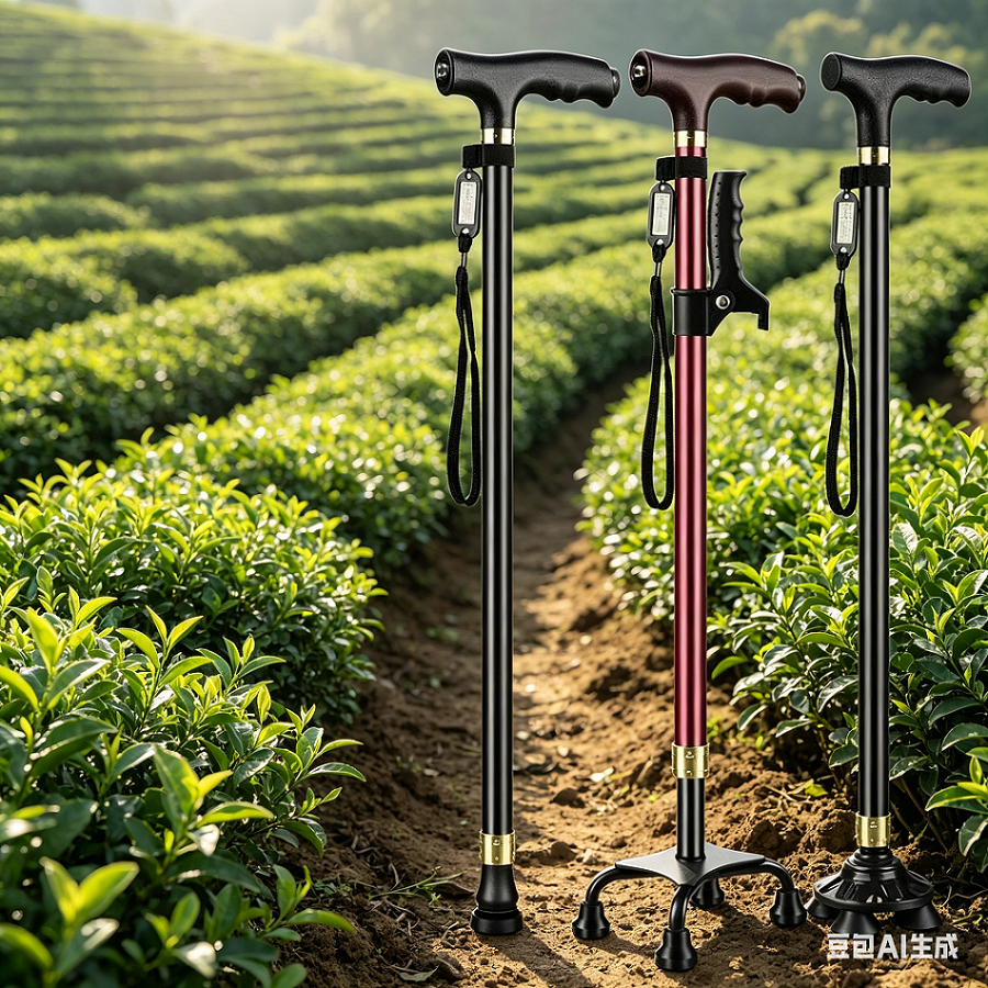 Elderly Crutches Shock-resistant Crutches Big Four-legged Cane、walking aid、walking cane、tongkat orang tua、tongkat lipat、tongkat 4 kaki、Foldable walking stick for elderly、tongkat kaki 4