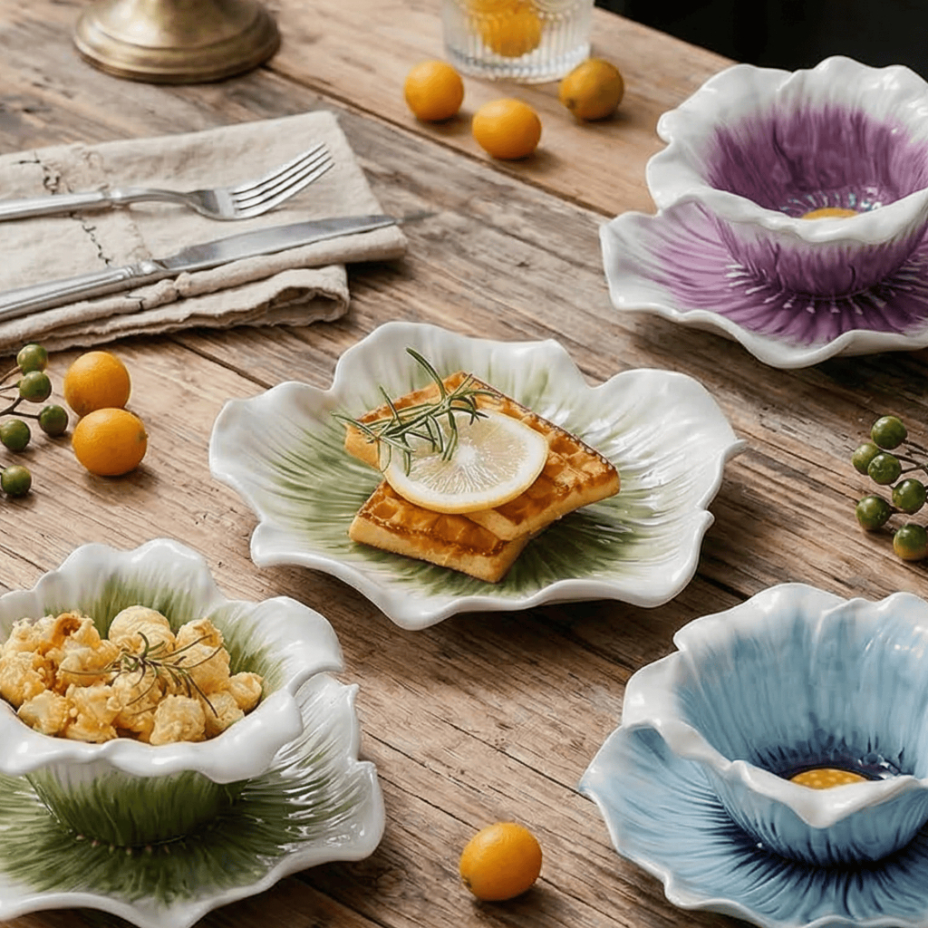 HongDian Hand-painted Magnolia Ceramic Tableware 6" Underglaze Bowl 7" Dessert Snack Plate Coffee Saucer Milk Cup Pinggan Mangkuk Seramik Set Peralatan Dapur Cawan Susu Microwave Dishwasher Safe Kitchenware Aesthetic Home Cafe Decor Vintage Gift