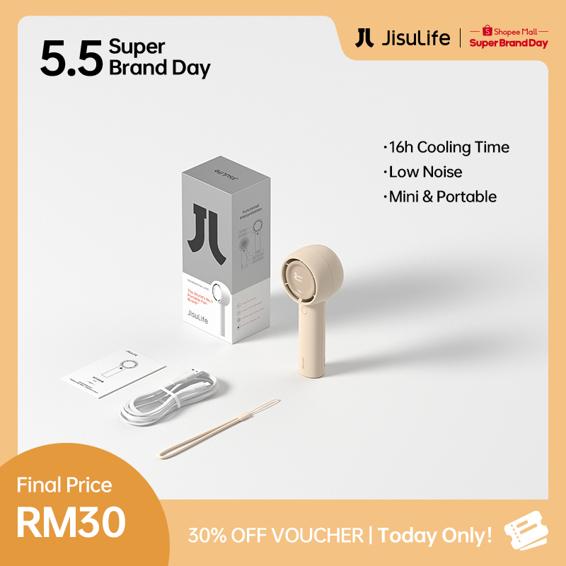 JisuLife Handheld Fan Life 5 Mini Fan 4500mAh Battery Protable Handheld Fans With New Technology Turbo fan 3-5 speed Wind Bladeless Safety Upgrade